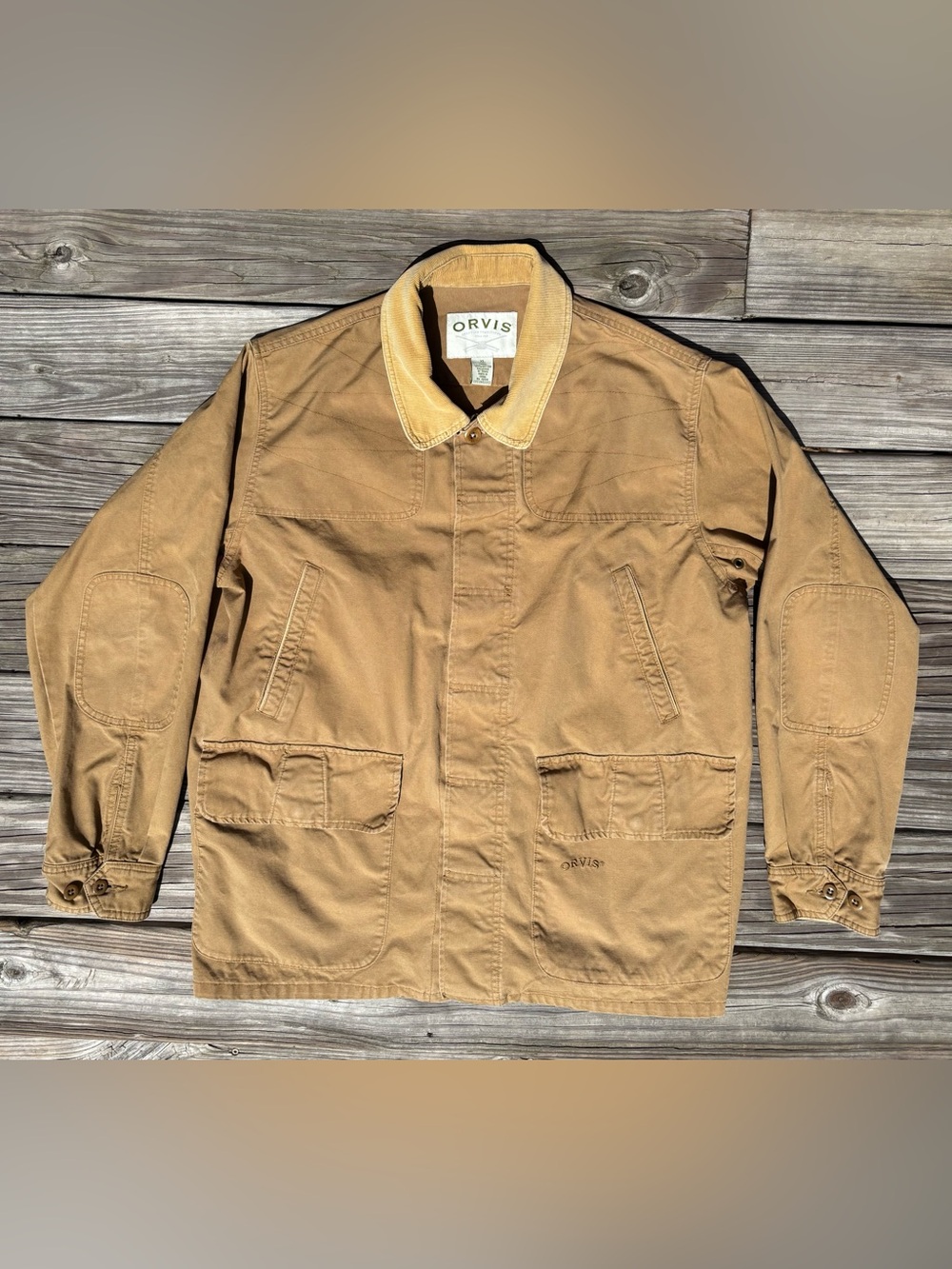 Vintage Orvis Hunting Jacket Coat Mens XL Canvas Khaki Field Chore Barn